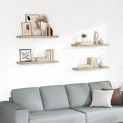 Scaffali a Parete 4 pz Rovere 80x23,5x3,8 cm in MDF 323879