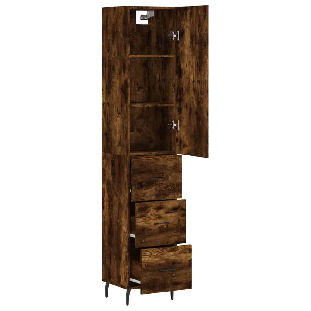 Buffet credenza cassettiera armadio mobile contenitore organizer cucina soggiorno salotto alto 34,5 x 34 x 180 cm legno ingegnerizzato marrone 02_0033281