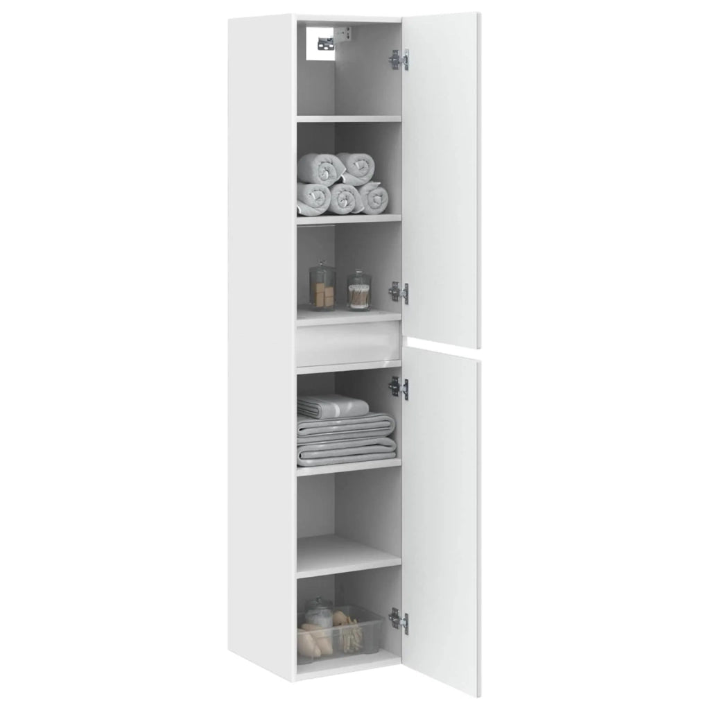 Mobiletto da Bagno a Muro Bianco 33 x 34,5 x 160 cm 890512