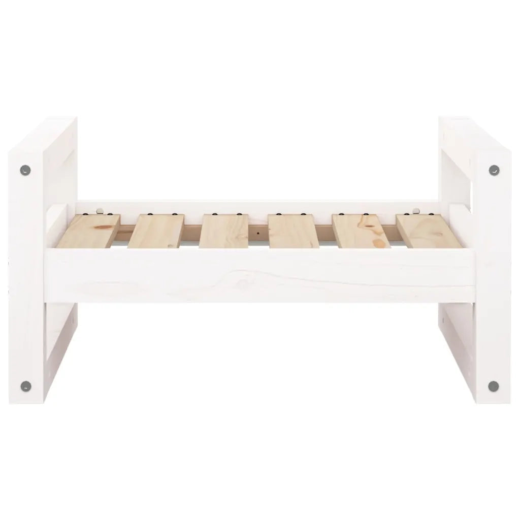 Cuccia per Cani Bianca 55,5x45,5x28cm in Legno Massello di Pino 821468