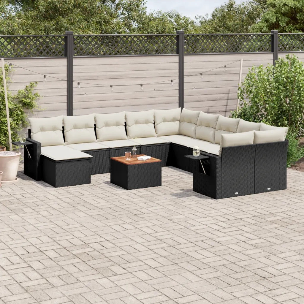 Set Divani da Giardino 14pz con Cuscini in Polyrattan Nerocod mxl 92865