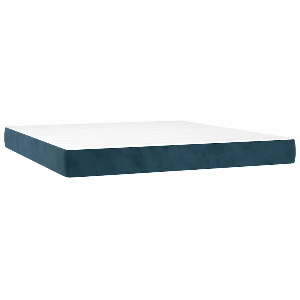 Giroletto a Molle con Materasso Blu Scuro 180x200 cm in Velluto 3141501