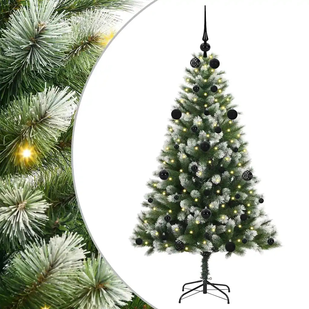 Albero di Natale Artificiale a Cerniera-Albero Natalizio con neve fioccata 282863