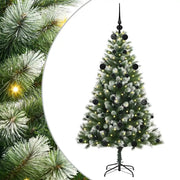 Albero di Natale Artificiale a Cerniera-Albero Natalizio con neve fioccata 282863