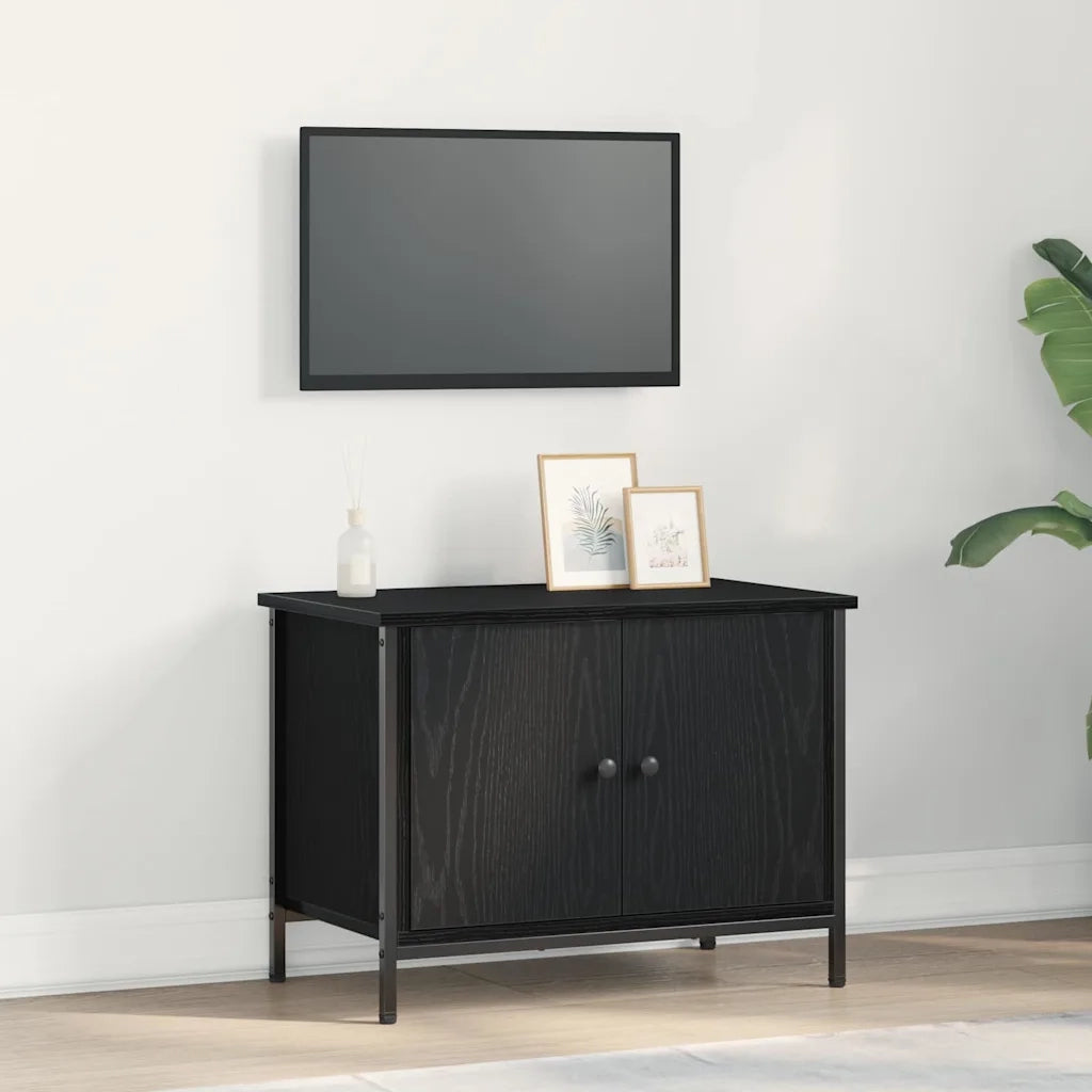 Mobile TV Rovere Nero 60 x 35 x 45 cm Legno multistrato 873891