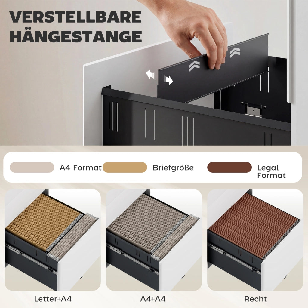 Mobile cassettiera con 3 cassetti e rotelle ¨C Xylo ¨C bianco 39x48x59cm