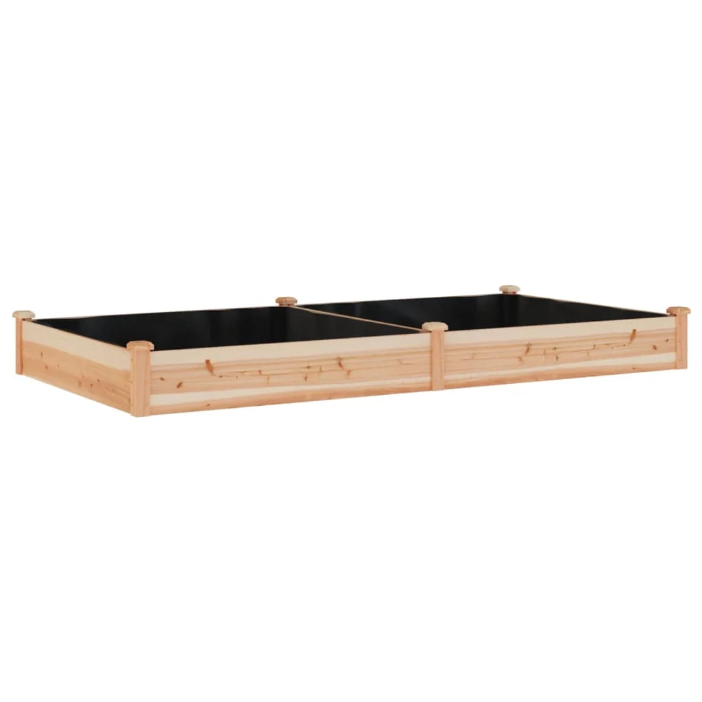 Fioriera rialzata per piante fiori patio giardino rivestimento 240 x 120 x 25 cm legno massello di abete marrone 02_0039839