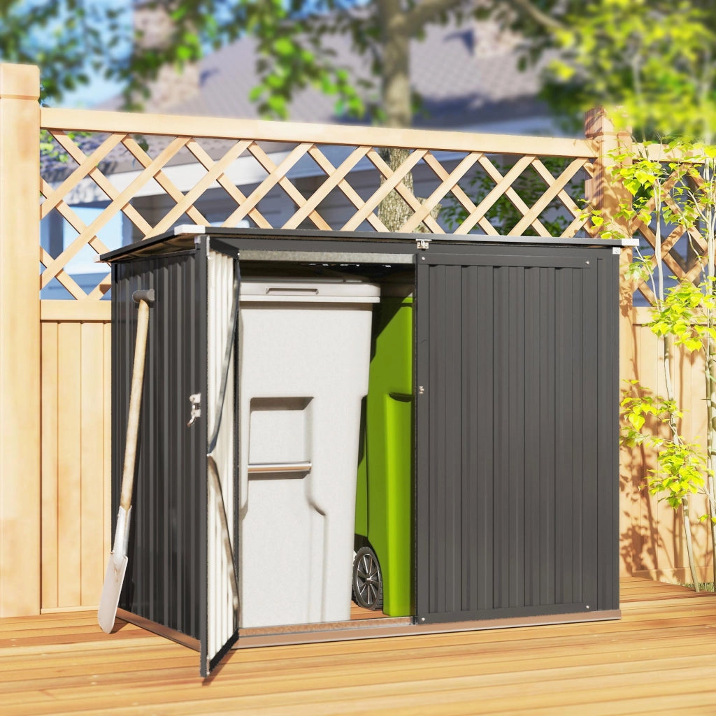 Capanno Rifiuti Esterno 1,2 m2 ¨C Zephmum ¨C 150x80x117 cm Acero Galvanizzato