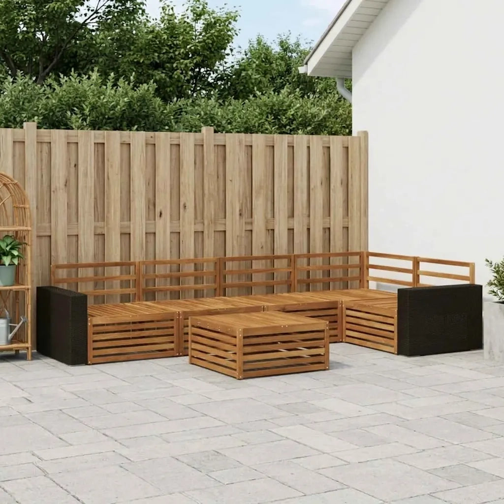 Set di divani da esterno 6 pcs Naturale 79 x 79 x 37 cm
