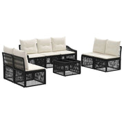 Set Divano da Giardino 8 pcs Nero polyrattan 3435976