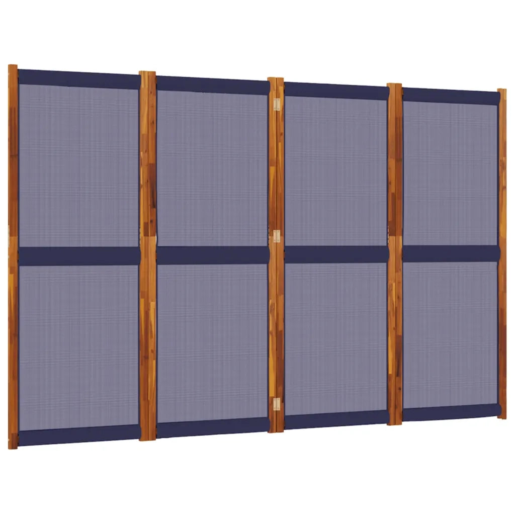 Divisorio Ambienti | Divider per stanze | Paravento a 4 Pannelli Blu Scuro 280x180 cm