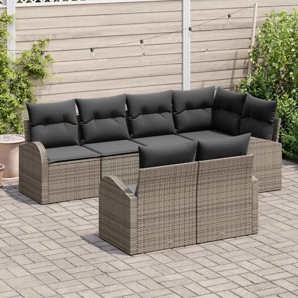 Set Divano da Giardino Grigio polyrattan 3346079