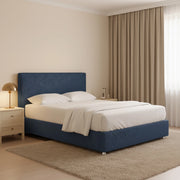 Widnes, Letto Matrimoniale Sfoderabile Made in Italy, blu