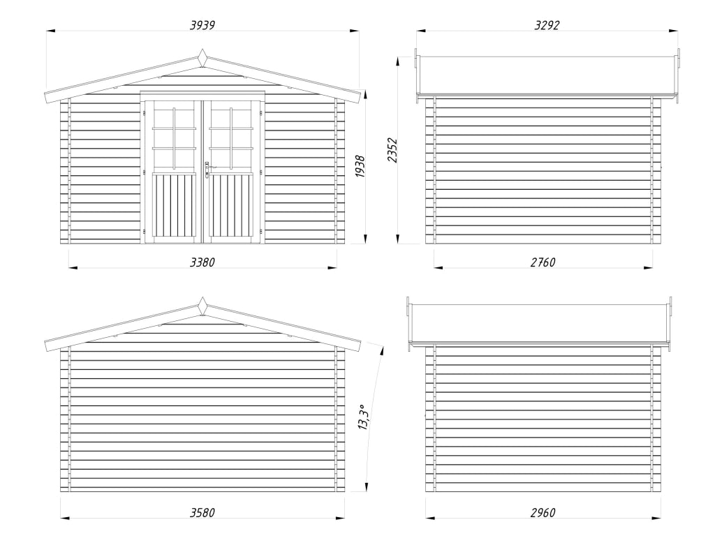 Casetta in legno impregnato Valentine B 358x296 cm