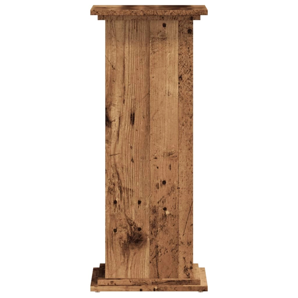 Portavasi mobiletto per fiori legno invecchiato 33 x 33 x 80 cm legno ingegnerizzato marrone 02_0045188