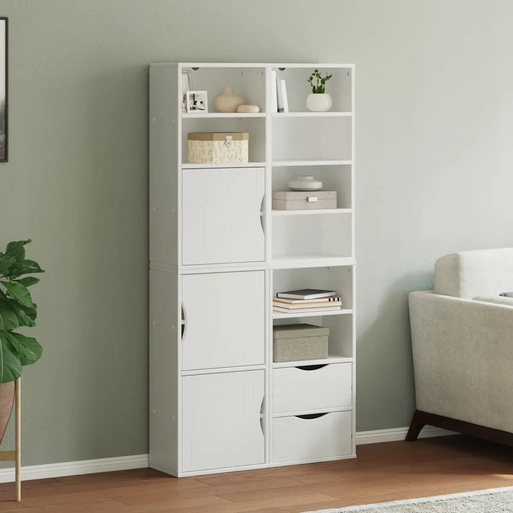 Armadietti Laterali 4 pz ODDA Bianco 40x24x79 cm Legno di Pino 3365353