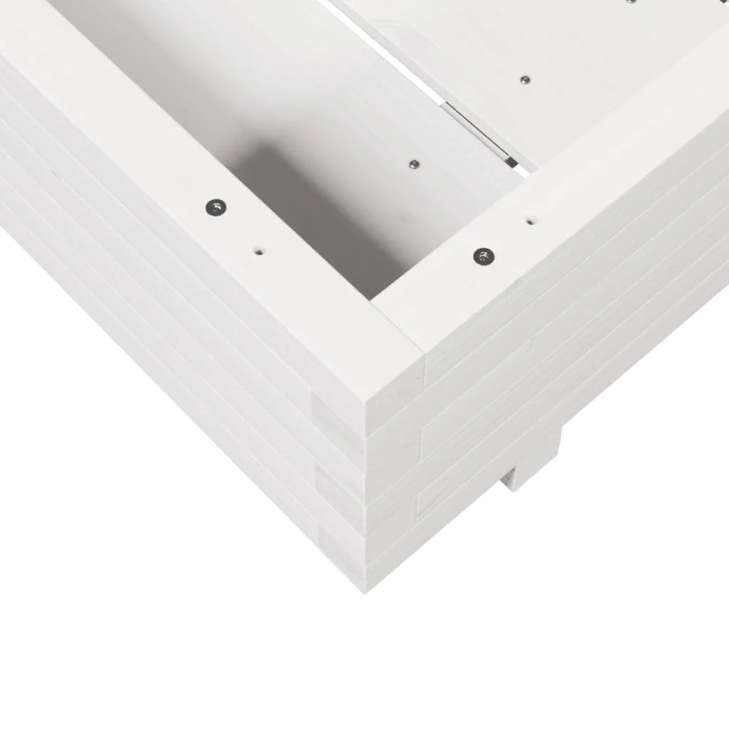 Fioriera rialzata per piante fiori terrazza giardino 80 x 80 x 26,5 cm legno di pino massiccio bianco 02_0037893