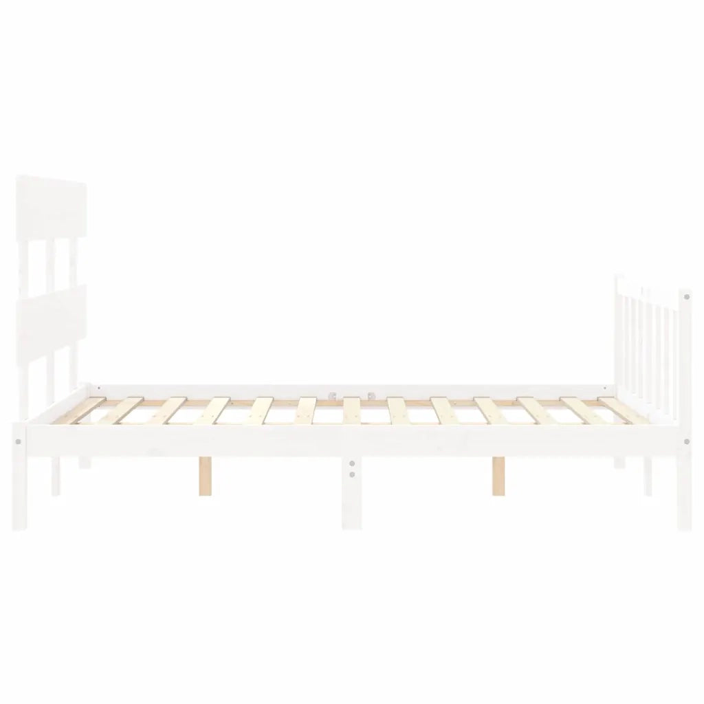 Giroletto senza Materasso-Struttura Letto Bianco 120x200 cm Legno Massello Pino 683488