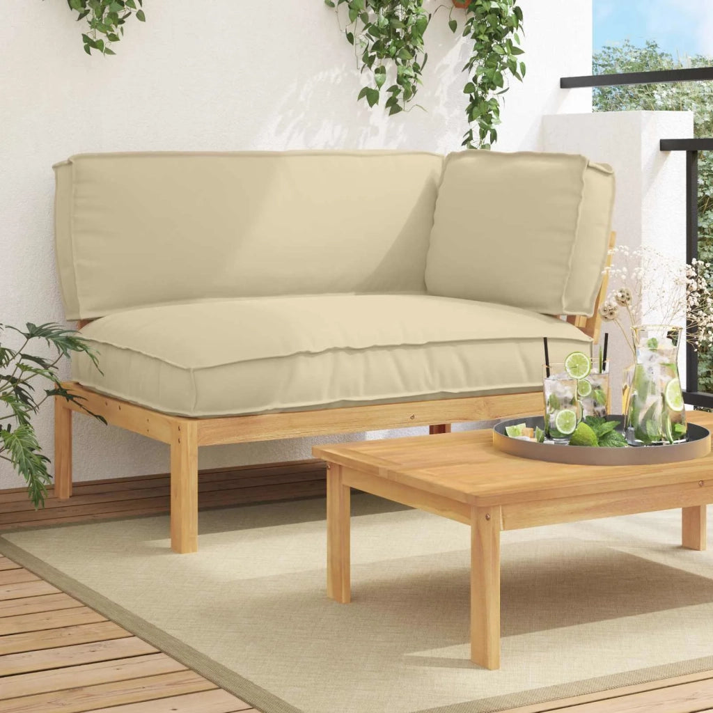 Set di divani Beige 133 x 92 x 69 cm Legno di Acacia Massello 3418169