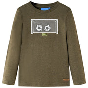 Maglietta per Bambini Maniche Lunghe Cachi MÃ©lange 128cod mxl 117205