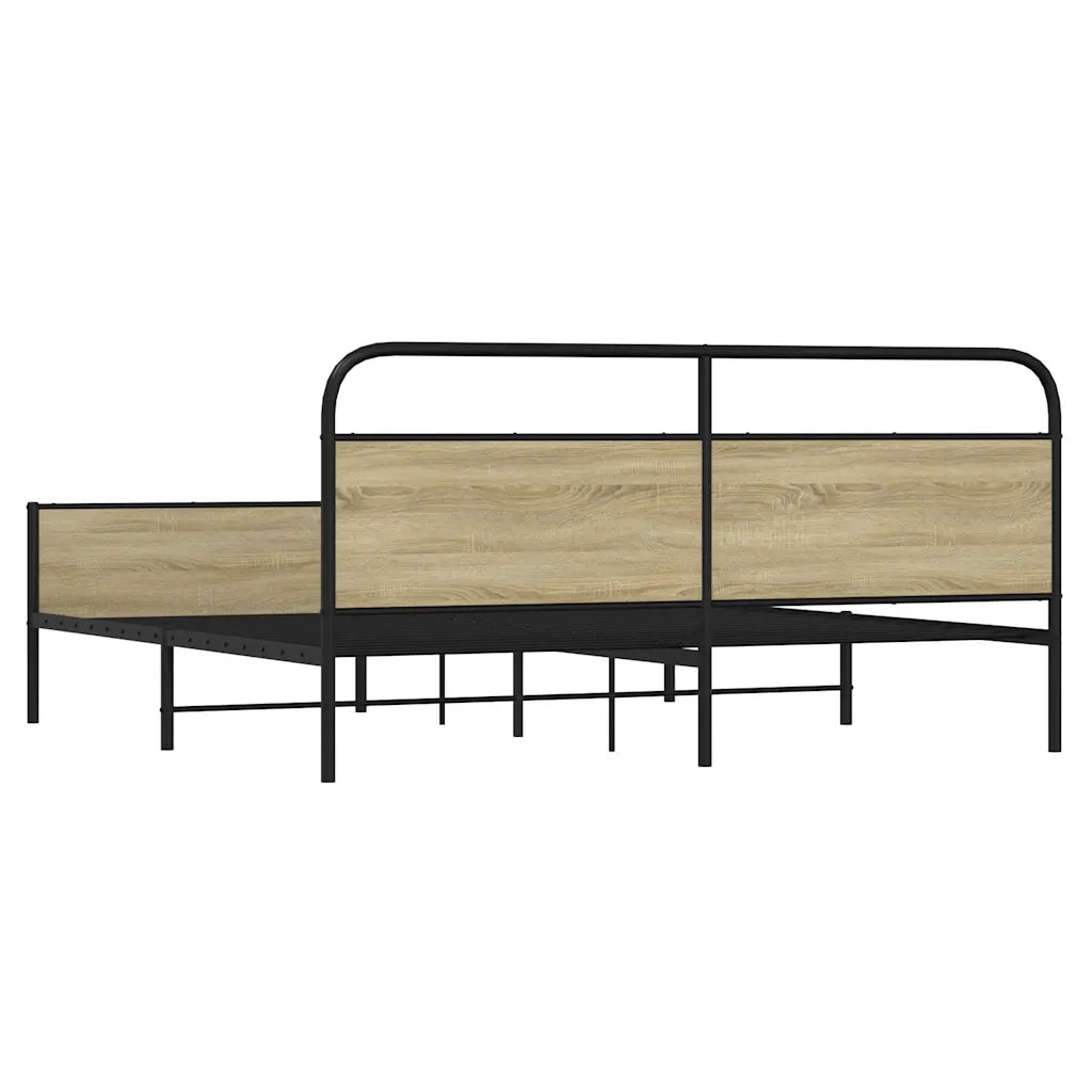 Giroletto senza Materasso in Metallo-Struttura Letto Rovere Sonoma 180x200 cm 103736