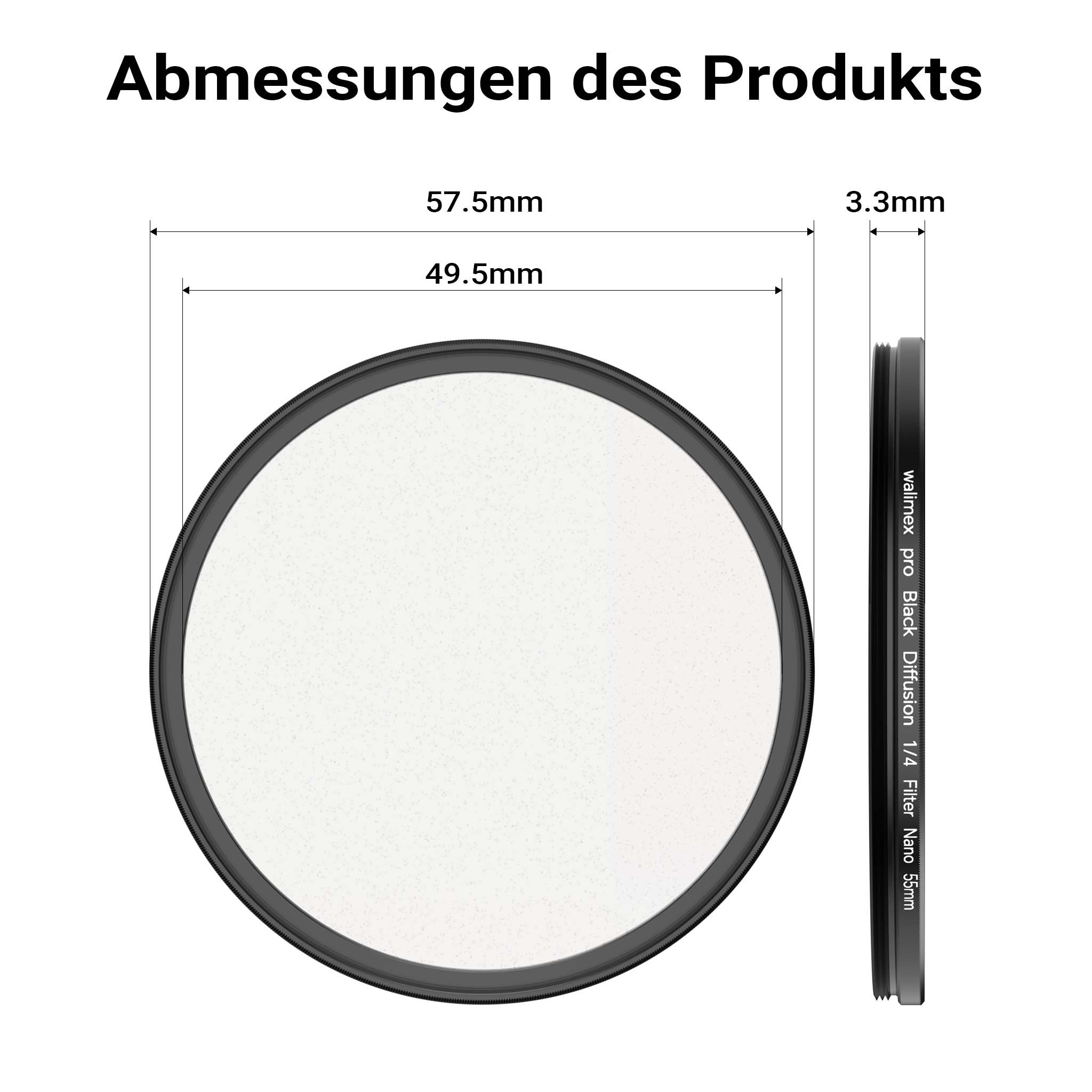 Black Diffusion 1/4 Filtro diffusore da 55 mm, lente antigraffio e antiriflesso con rivestimento nano a 18 strati, montatura slim da 3,3 mm - Per ritratti e videoclip