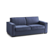 Divano fisso Eletta, Divano a 2 posti Large, Made in Italy, SofÒ  Soggiorno in tessuto, con Braccioli standard, cm 200x95h90, Blu