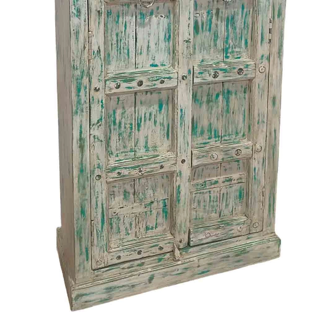 Armadio in legno artigianale blu 93x42x207h