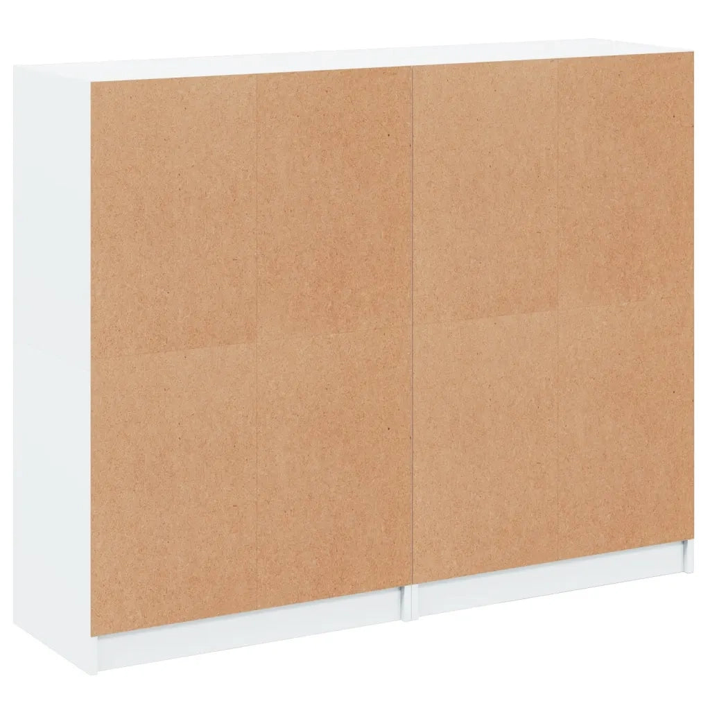 Libreria con Ante Bianca 136x37x109 cm in Legno Multistrato