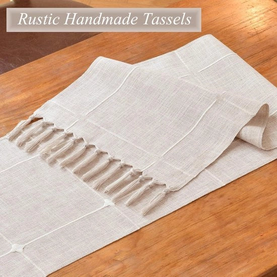 Tavolo da Caffè in Stile Rustico - 180cm di Lunghezza - Reticolo Vintage - Per Feste di Vacanza - Utilizzo Giornaliero - Asciugamani da Mano - Caffè 180cm