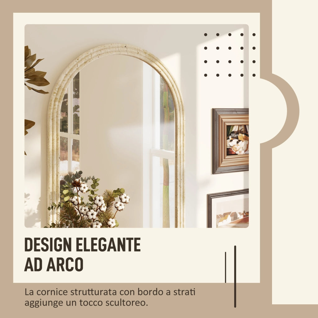 Specchio da Parete con Ganci ¨C zephmum ¨C Beige 50x2x70 cm