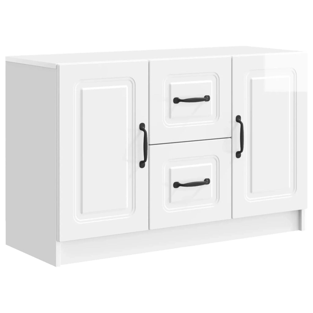 Credenza Bianco Lucido 89 x 34,5 x 57 cm Legno ingegnerizzato