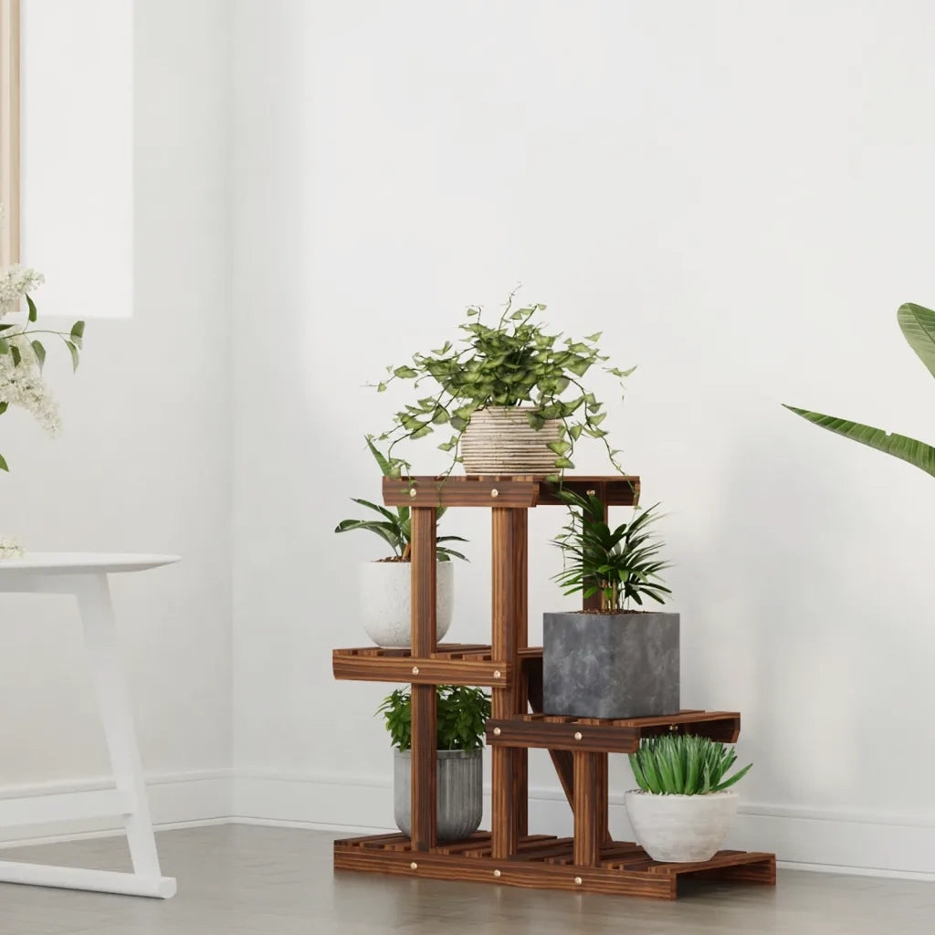 Portafiori-Supporto per Piante-Rastrelliera per Fiori 58x25x51 cm in Legno Massello di Abete 216676