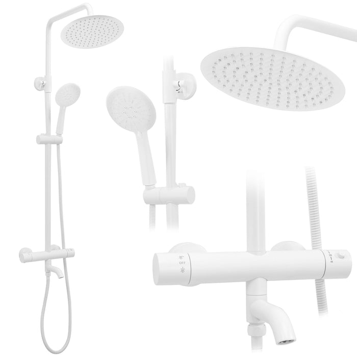 Set Doccia Da Incasso Con Termostatato Lungo White Matt