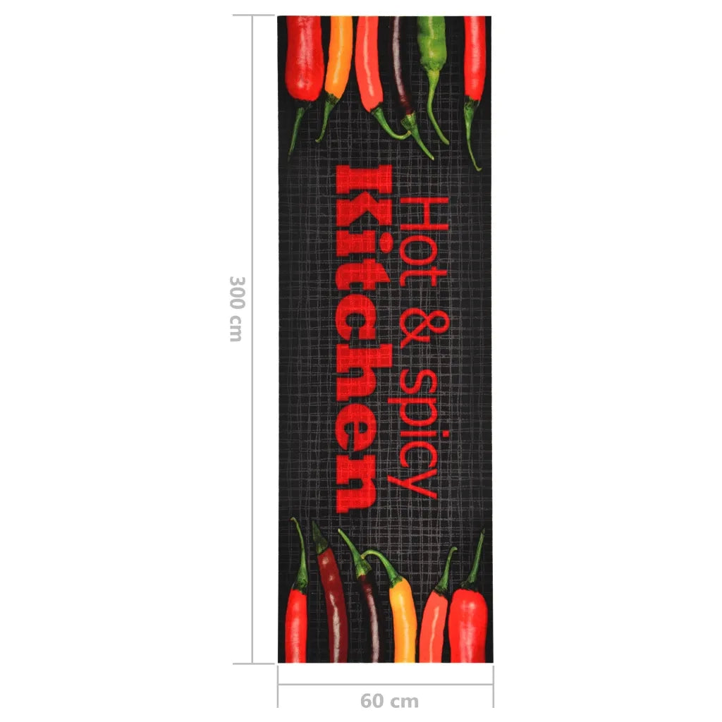 Tappetino da Cucina Lavabile-Tappeto da Cucina Hot & Spicy 60x300 cm