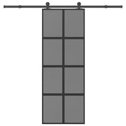 Porta Scorrevole Ferramenta 76x205 cm Vetro Temperato Alluminio