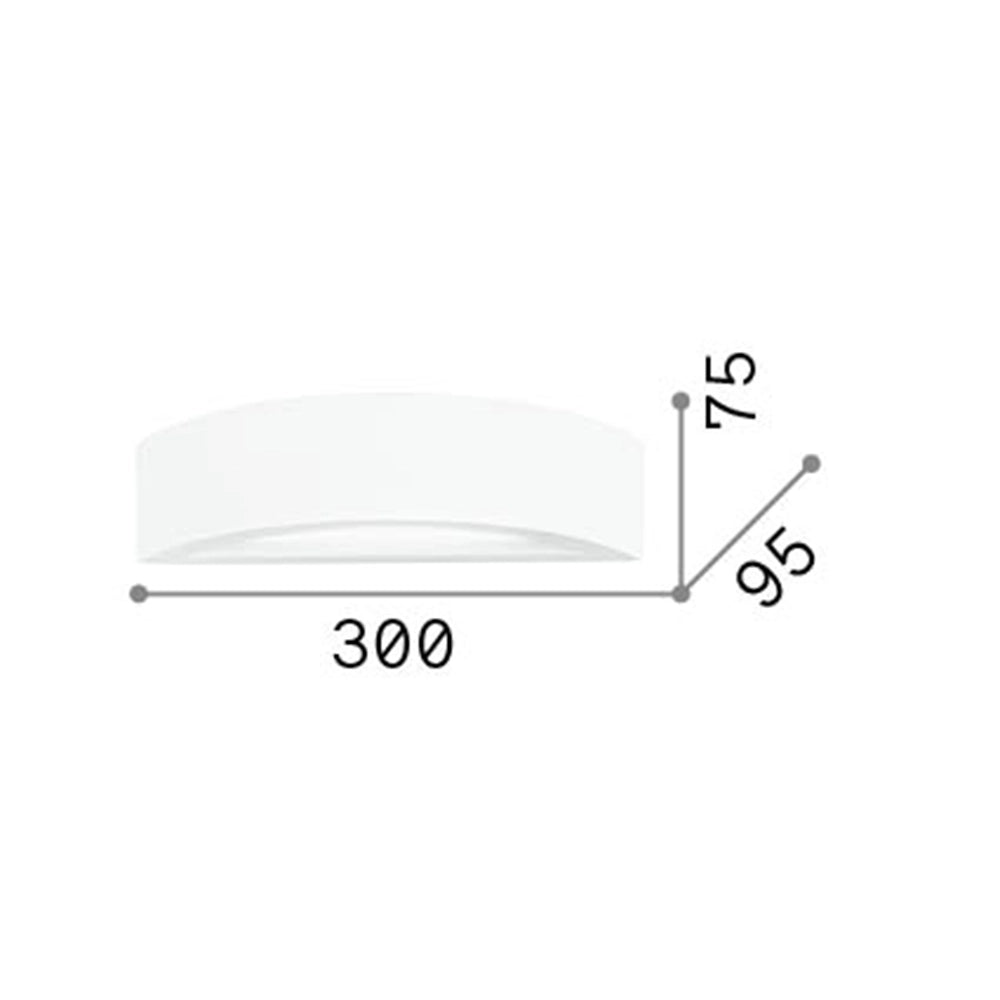 Applique Moderna Soda Gesso Bianco 1 Luce Biemissione E14