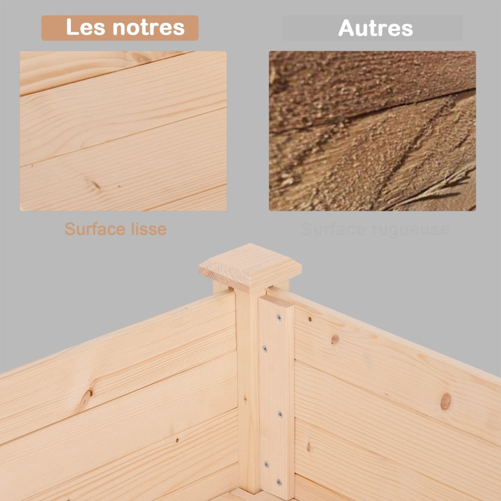 Letto Rialzato per Orto con Tessuto ¨C zephmum ¨C Legno 122.5x56.5x76cm