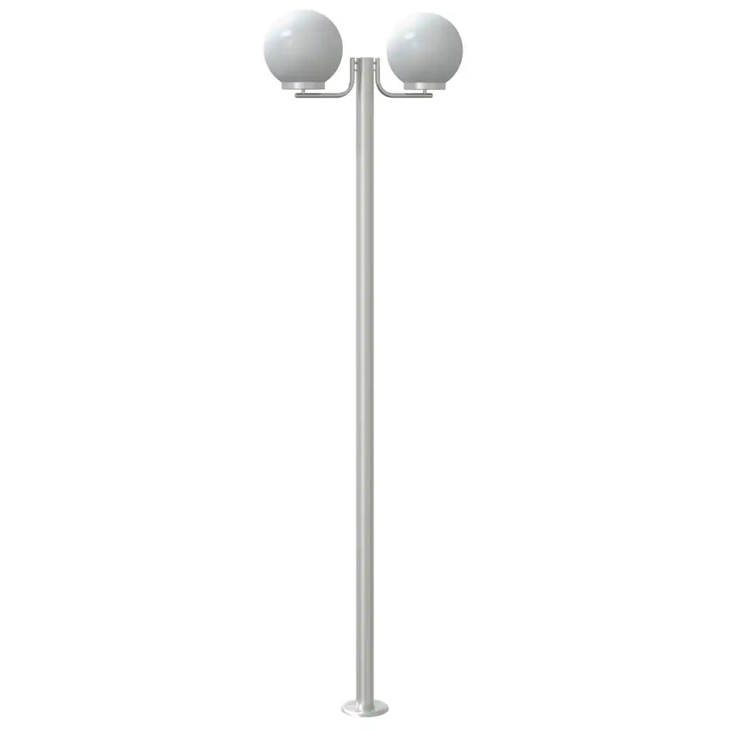 vidaXL Lampade da Terra per Esterni 3pz Argento 215cm in Acciaio Inox