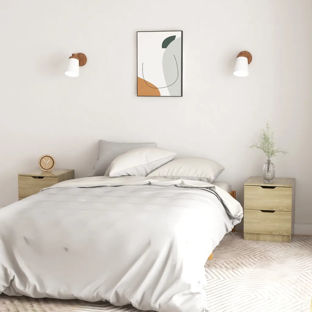 Set di 2 Comodini | Armadio da Notte | Mobiletto da notte Rovere Sonoma 40x40x50 cm in Legno Multistrato