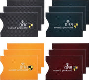 12 imitanti di carta di credito con blocco RFID - protezione contro furto di identità - contenitori di carta di credito sicuri - set di 4 colori