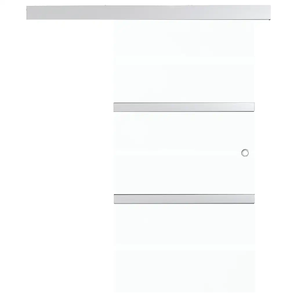 Porta Scorrevole in Vetro ESG e Alluminio 90x205cm Argento 288059
