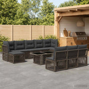 Set Divano da Giardino 11 pz Grigio polyrattan 3436532