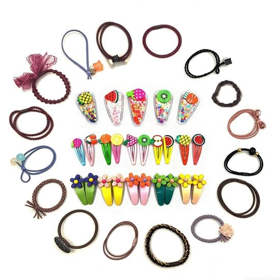 Set di clip per capelli a 37 pezzi - Fascette per capelli - Per capelli spessi - Per capelli ricci e dritti - Sport e trucco - Clip decorativi
