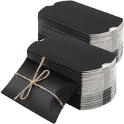 Scatola di regalo in cartone nero - 150 pezzi - 13 x 8,8 x 3,5 cm - Inclusa corda di juta - Comoda e pratica - Scatole di regalo