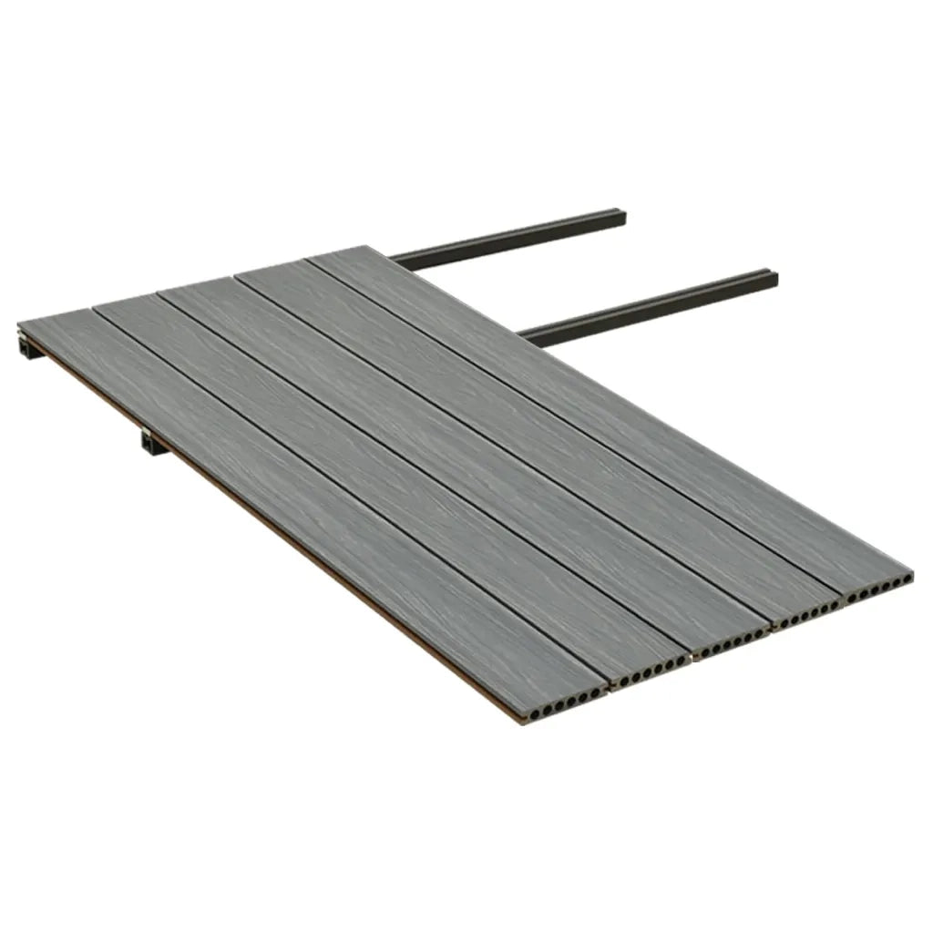 Listoni Decking WPC con Accessori Marroni e Grigi 10 mÂ² 2,2 m