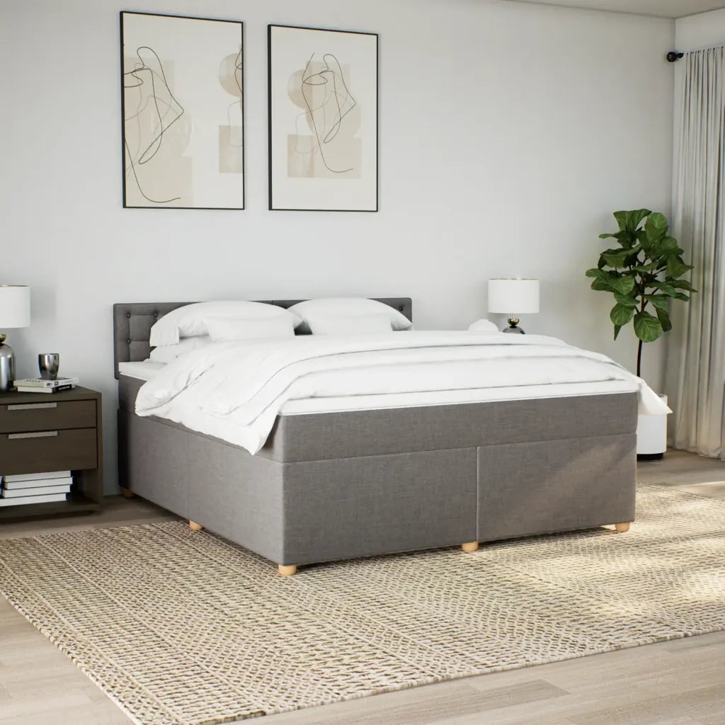 Giroletto a Molle con Materasso Tortora 180x200 cm in Tessuto 3286777