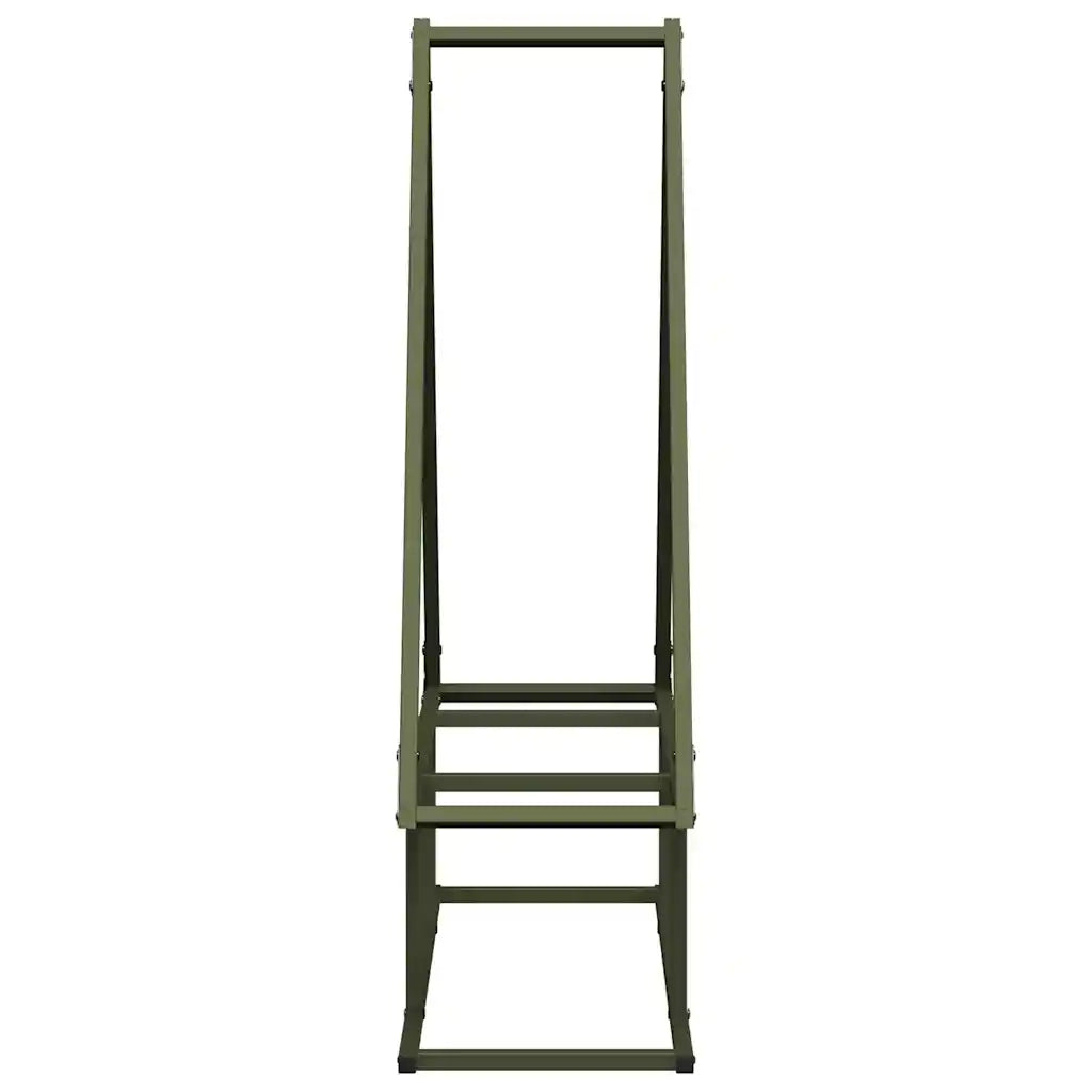 Rastrelliera per Legna da Ardere Verde Oliva 80x25x90 cm 864318