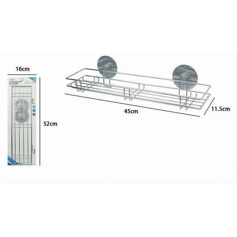 Trade Shop - Mensola Rettangolare Portaoggetti Arredo Da Bagno Montaggio Con Biadesivo 79846 -