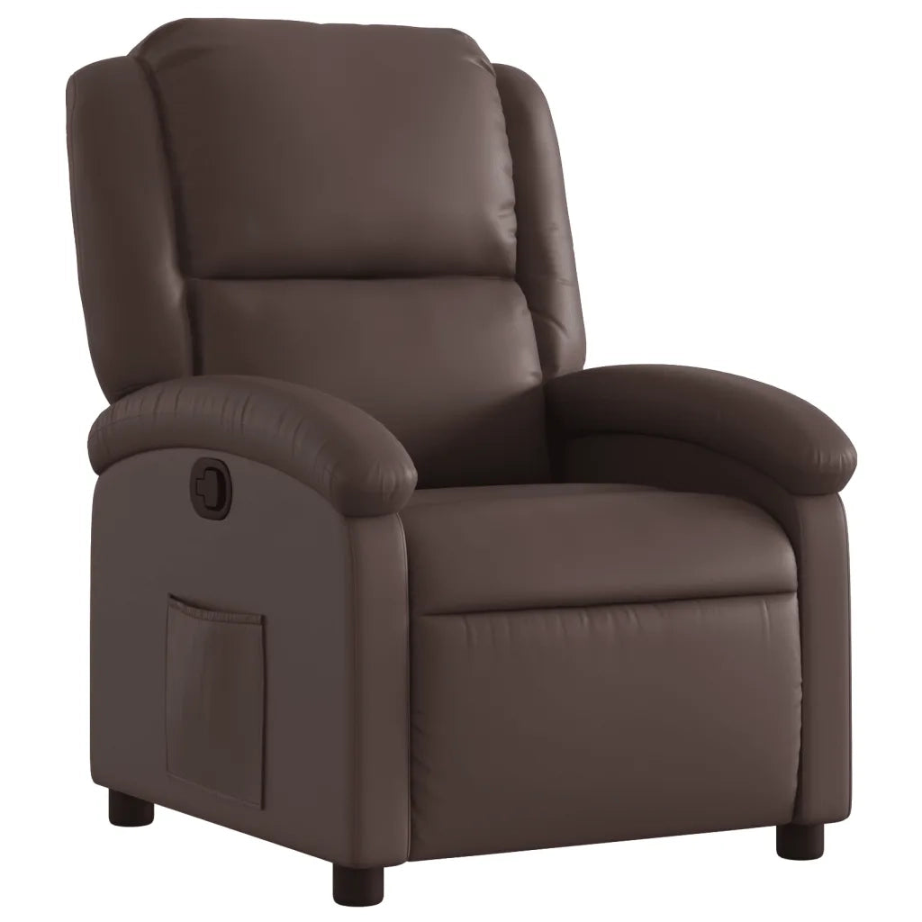 Divano Sedia-Poltrona Reclinabile Marrone in Similpelle 288572